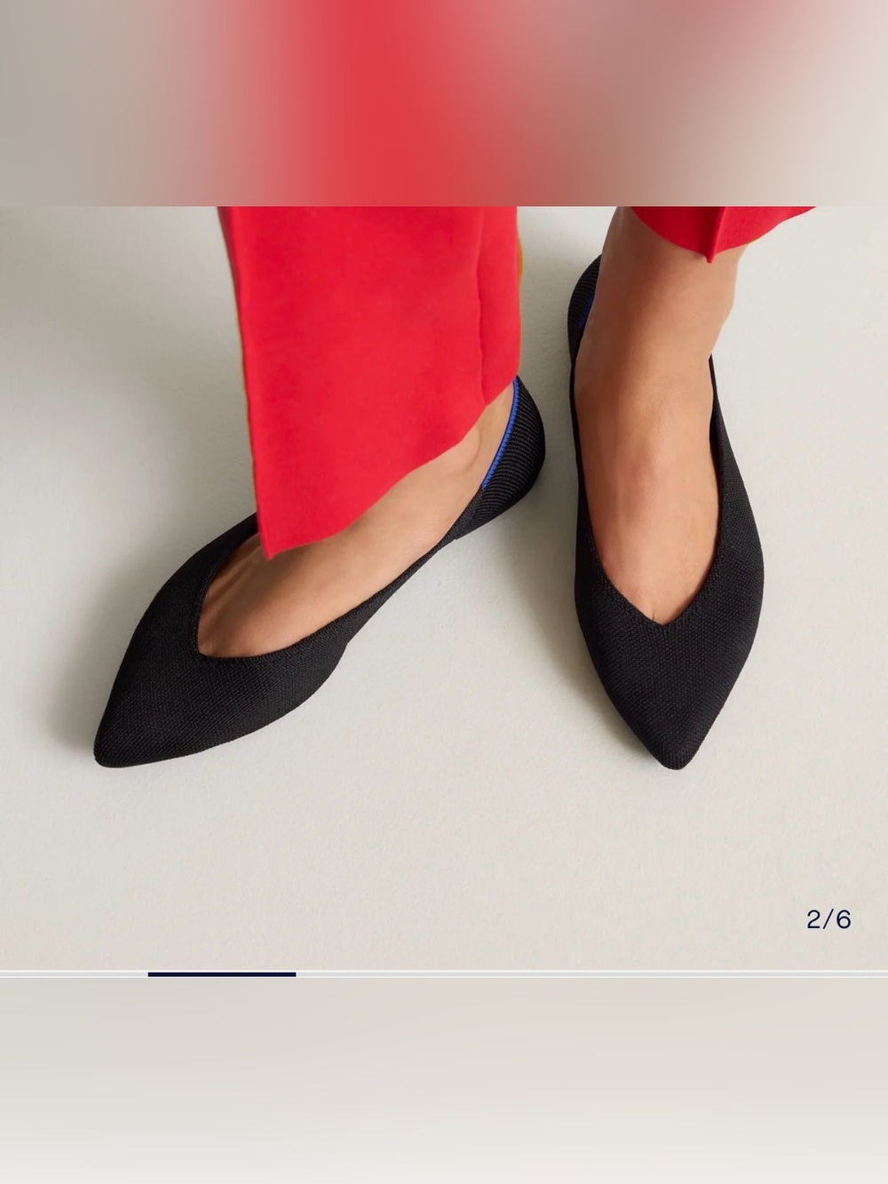 Rothy’s Point III Women's Black Pointed Toe Knit Flats washable